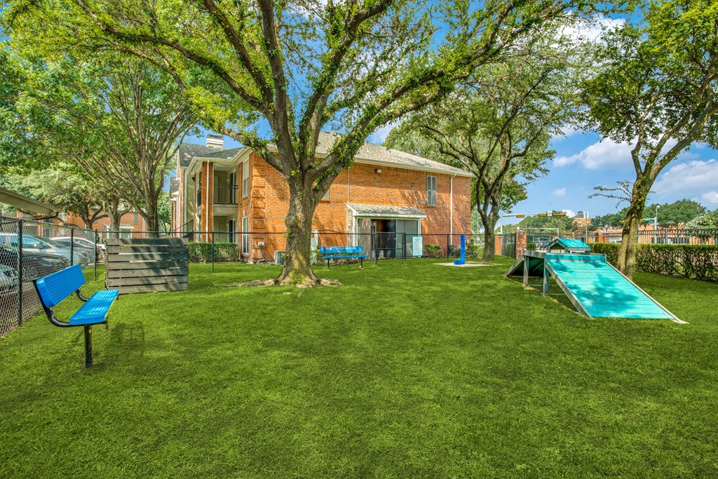 Your pets will love our spacious, shaded dog park—complete with agility equipment, benches, and plenty of room to run and play.