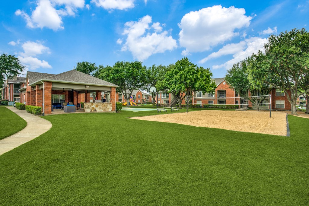Gather, grill, and play—our community offers a covered seating and BBQ area with easy access to the basketball and sand volleyball courts for endless outdoor fun.