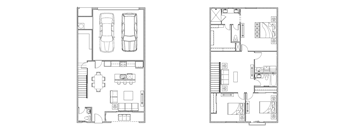 3 Bed - 2.5 Bath |1,821 sq.ft. 5 - Plex Rowhomes