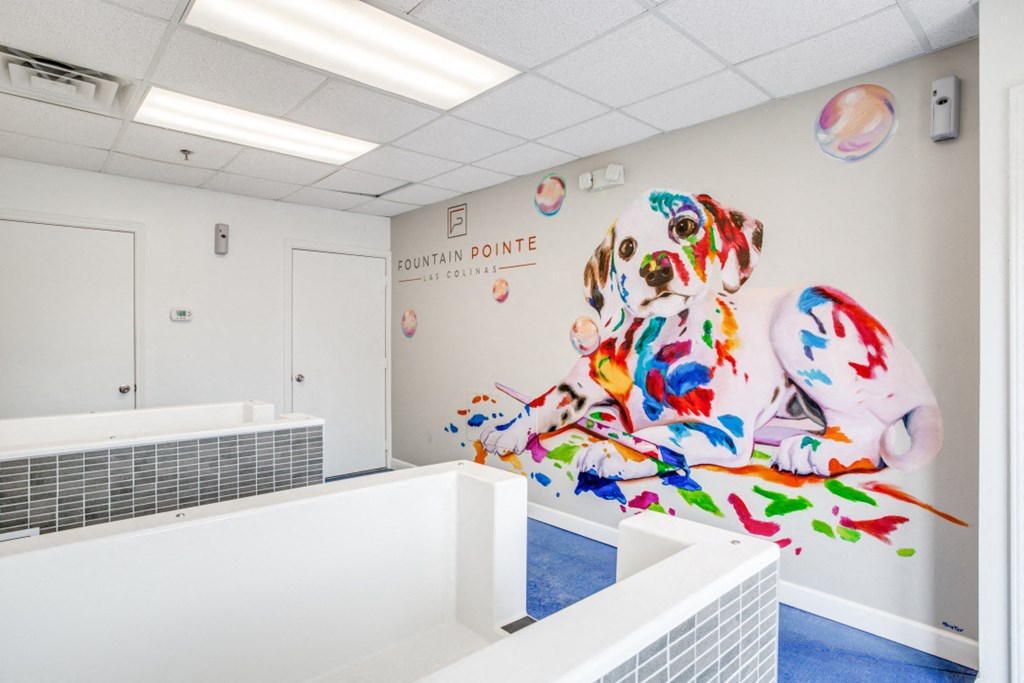 Photo of Fountain Points dog washing station and room