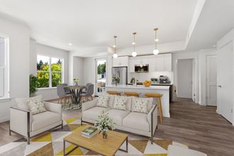 Hawthorne Building floorplan, beautiful and bright kitchens and living rooms