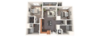 B1G2 2 Bed 2 Bath Floor Plan Image