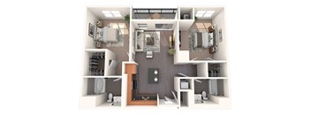 B5 2 Bed 2 Bath Floor Plan Image