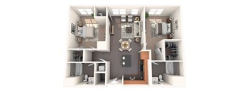 B5A 2 Bed 2 Bath Floor Plan Image