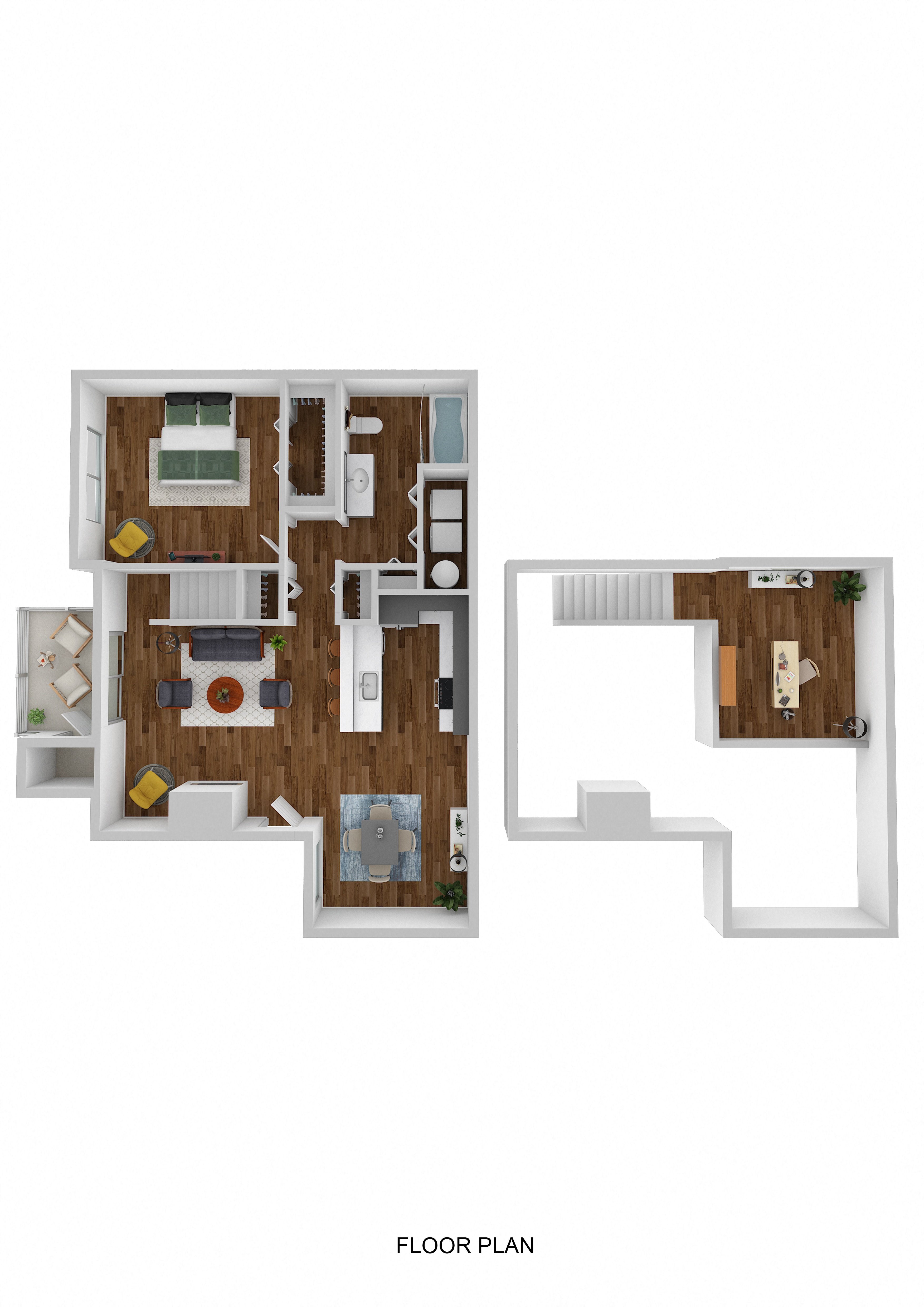 3D floor plan of the Chestnut