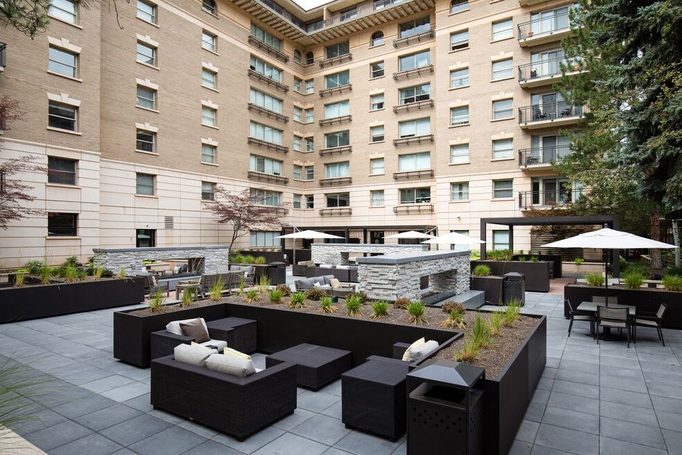 Courtyard with seating areas