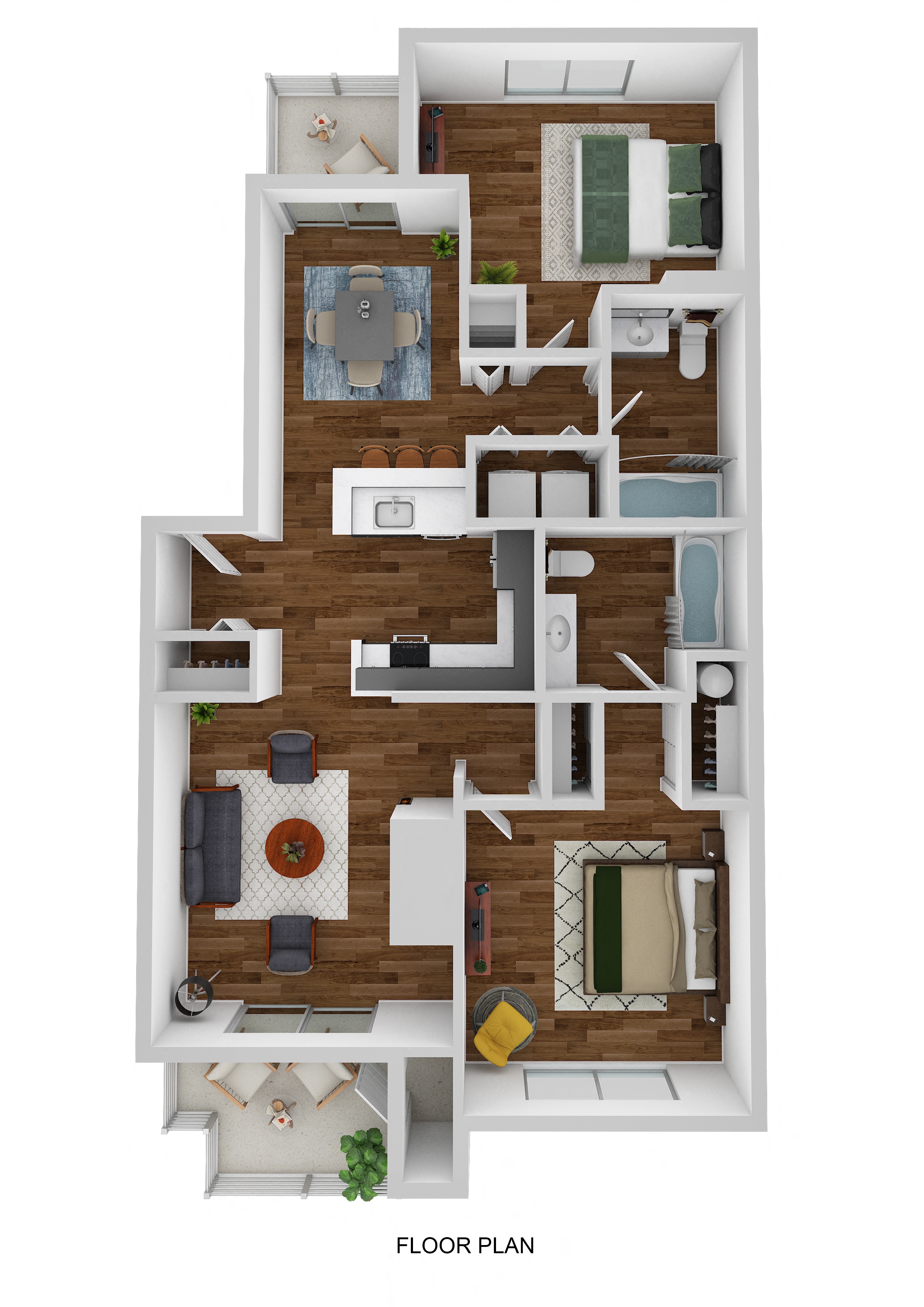 3D floor plan of the Cypress
