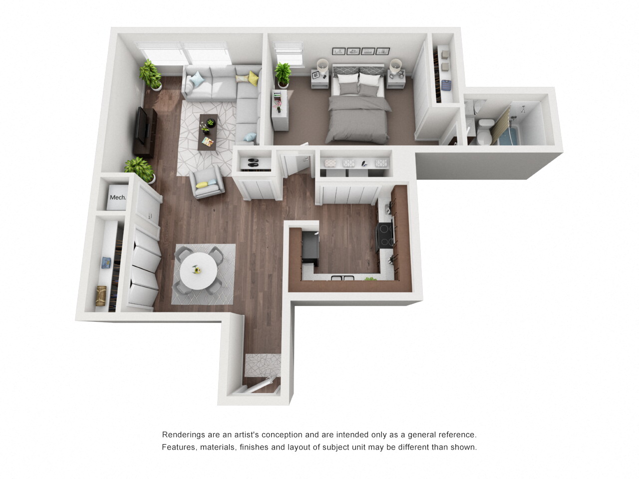 1 Bed 1 Bath - Type J