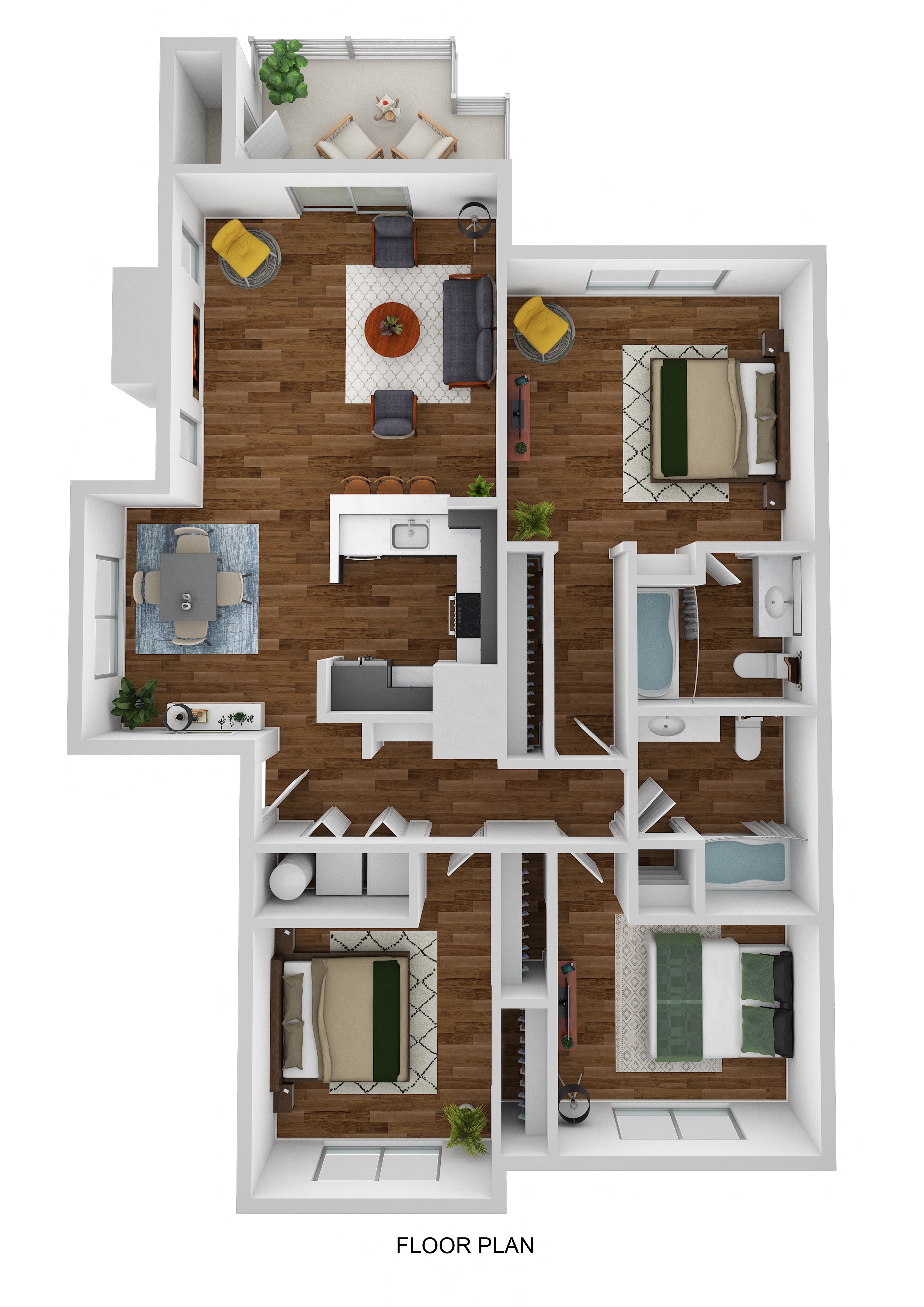 3D floor plan of the Elm