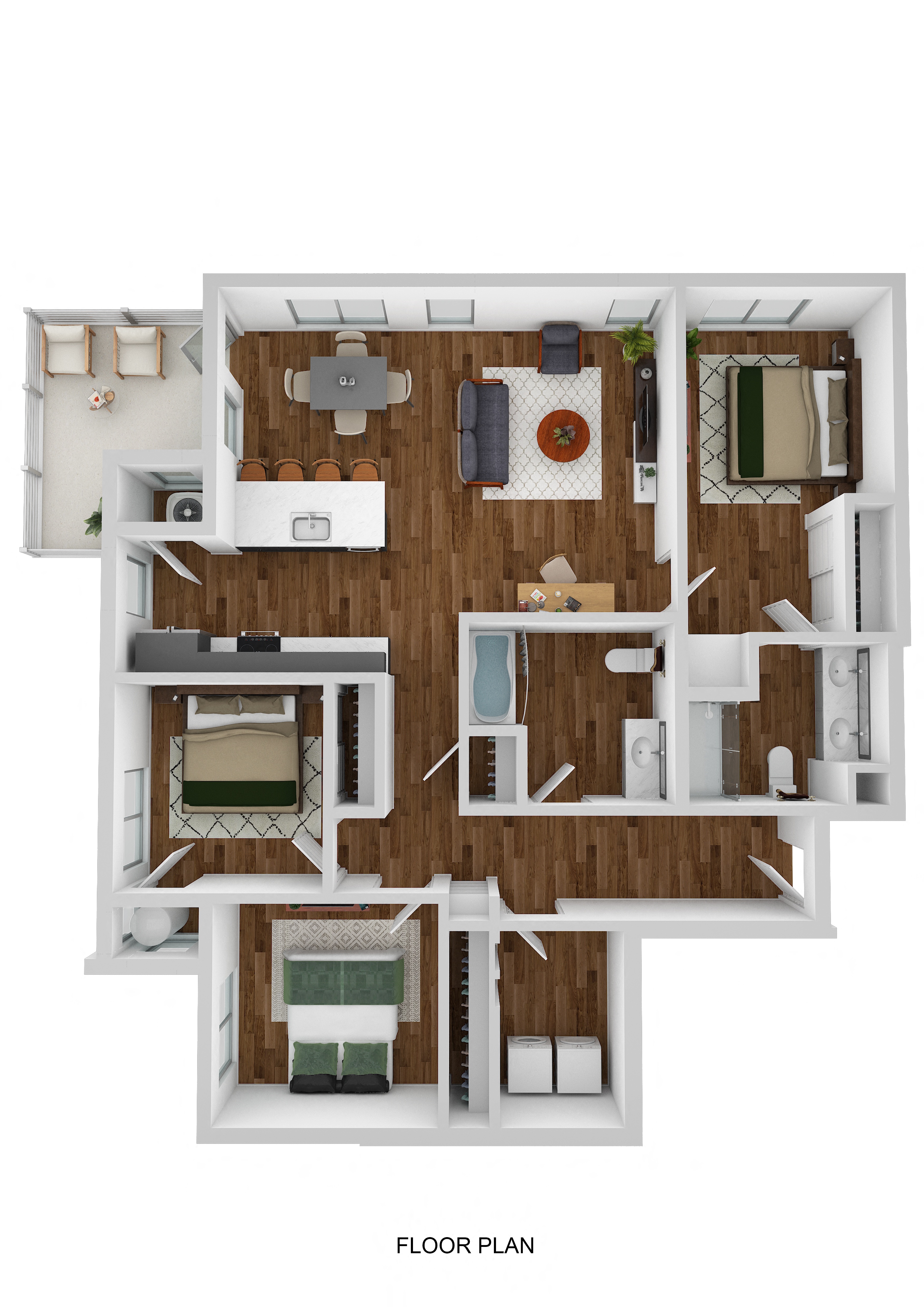 3D floor plan of the Myrtle
