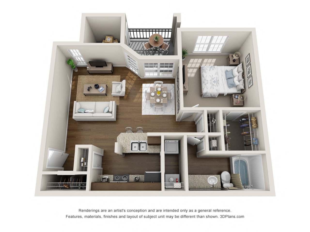 A2, 1 br, 1 ba, 720 sq. ft.