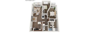 a 1 bedroom floor plan  the crossings at town
