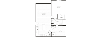 A black and white floor plan of a house with labeled rooms.