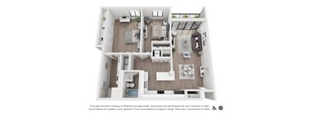 3D Floorplan image of 2 Bedroom Apartment