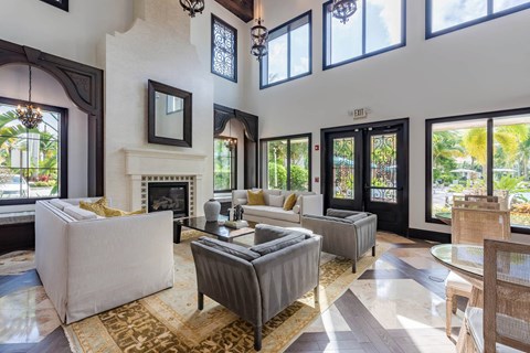 A living room with a fireplace and a couch.