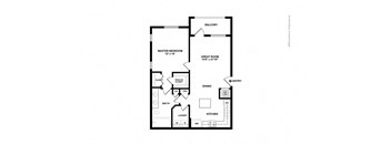 A black and white image of a floor plan for a home.