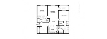A black and white image of a floor plan for a home.