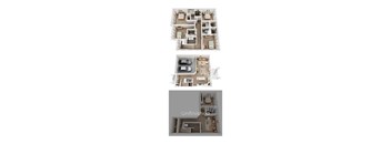 Four different floor plans of a house are displayed.