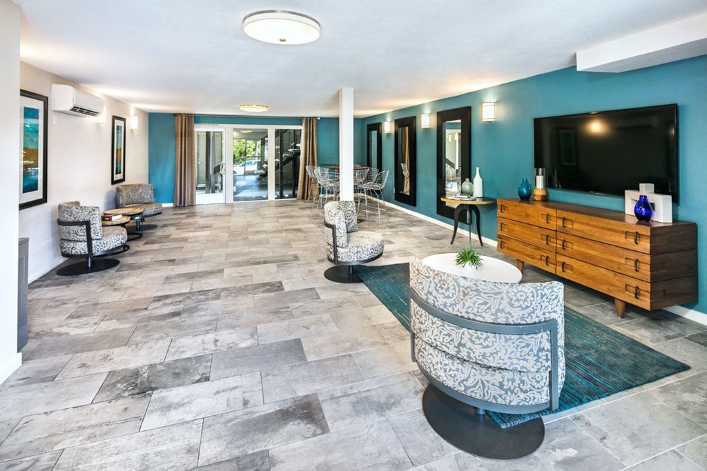 Resident Lounge with Media at 1038 on Second, Lafayette, CA, 94549