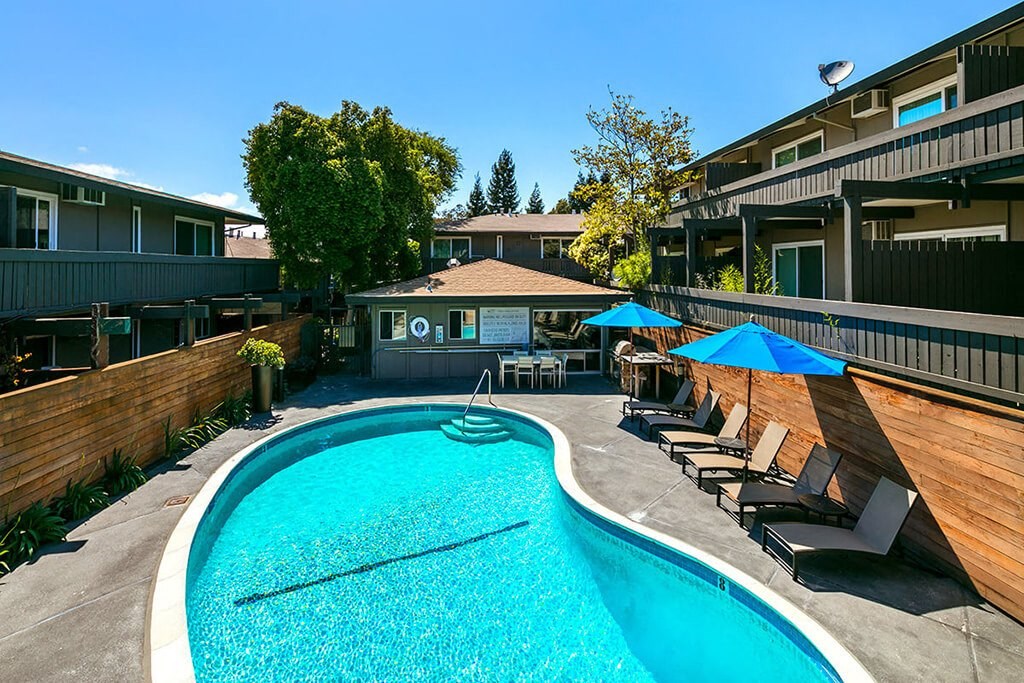 Aerial View Of Pool at 1038 on Second, Lafayette, 94549