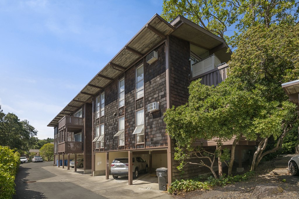 Back View of the 3543 Brook Street Apartments with Resident Carports at 3543 Brook Street Apartments in Lafayette