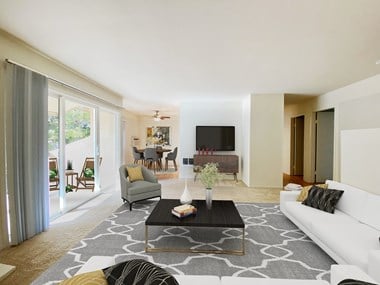 Spacious Living Room With TV at Carriage House, Fremont, CA 94536