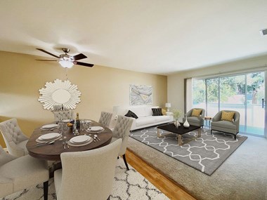 Living Room With Dining Area at Oak Pointe, California, 94538