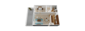 One-Bedroom, One-Bath Floorplan with 540 Sq. Ft. in San Jose, CA 95122