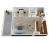 One-Bedroom, One-Bath Floorplan One-Bedroom, One-Bath Floorplan with 540 Sq. Ft. in San Jose, CA 95122