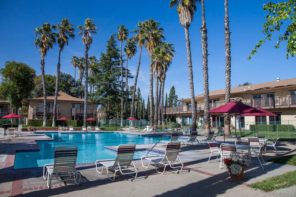 Poolside Relaxing Area at Valley West, San Jose
