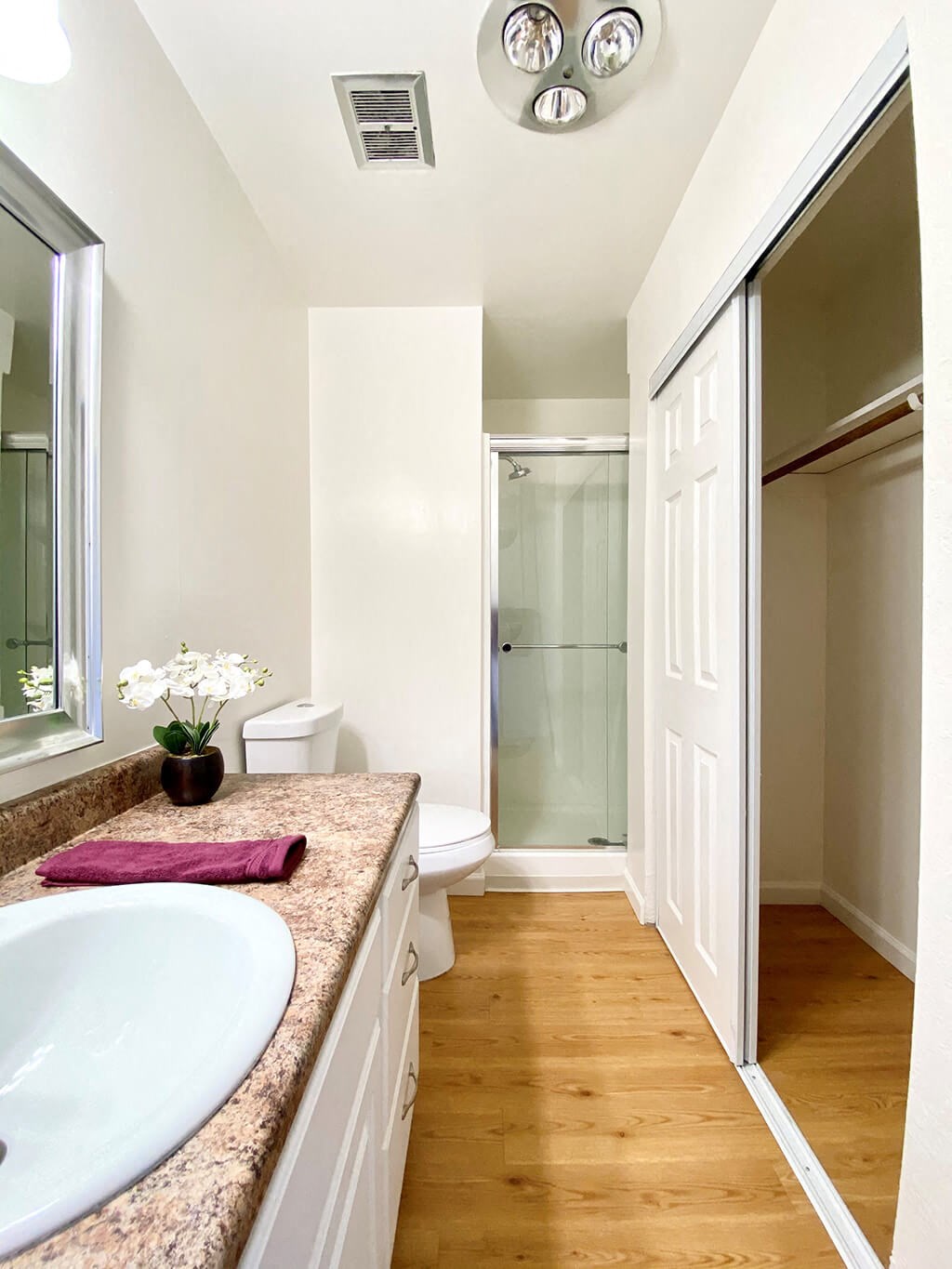Bathroom With Adequate Storage at The Glens, California, 95125