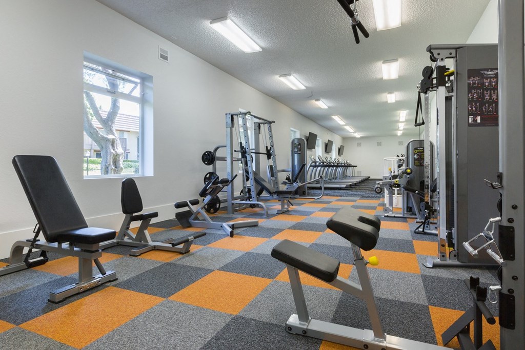 Fitness Center With Modern Equipment at Valley West, California, 95122