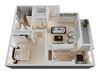 One Bed One Bath Floor Plan One Bed One Bath Floor Plan with 730 Sq. Ft. at Oak Pointe, Fremont