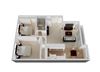 Two_Bedroom Floor Plan Two_Bedroom Floor Plan with 895 Sq. Ft. at Oak Pointe, California