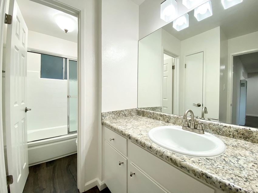 Bathroom with vanity lights Bathroom with vanity lights at 2120 Valerga Drive Belmont, Belmont, CA - Photo Gallery