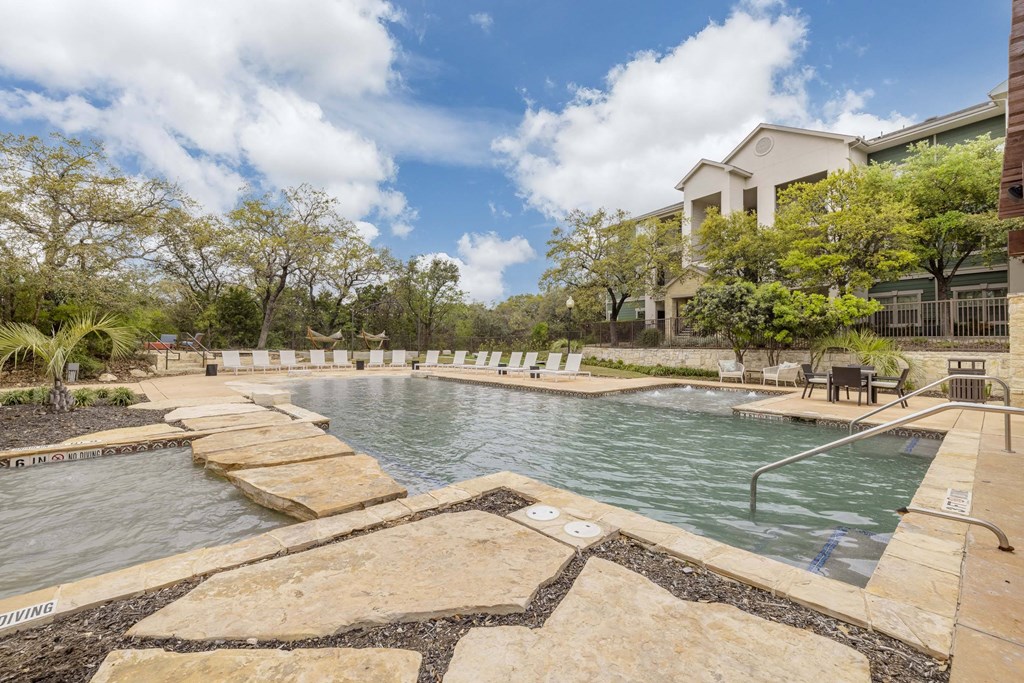A large outdoor pool at Pecan Springs, Texas 