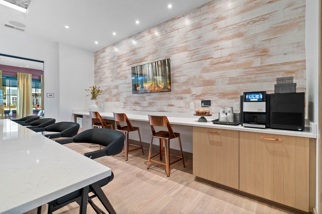 Complimentary Starbucks Coffee Bar at 198 Milltown Apartments, Burlington