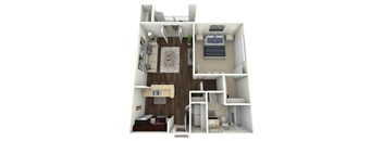 1 Bed Floorplan at Concord Ridge Apartments, North Carolina