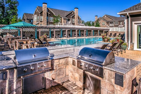 Poolside Grilling Stations at Retreat at Greystone, Alabama