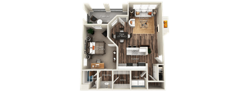 RETREAT Floor Plan at WildForest Apartments, Birmingham