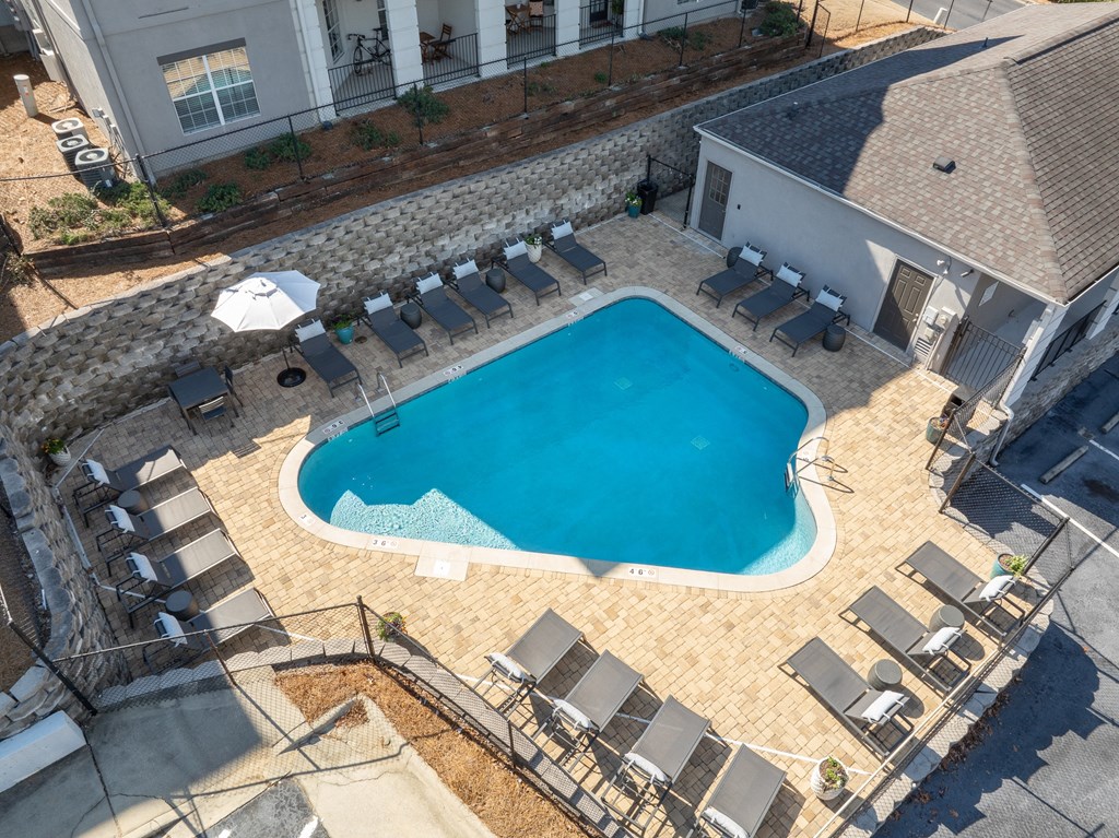 Aerial Pool View at WildForest Apartments, Birmingham, 35209