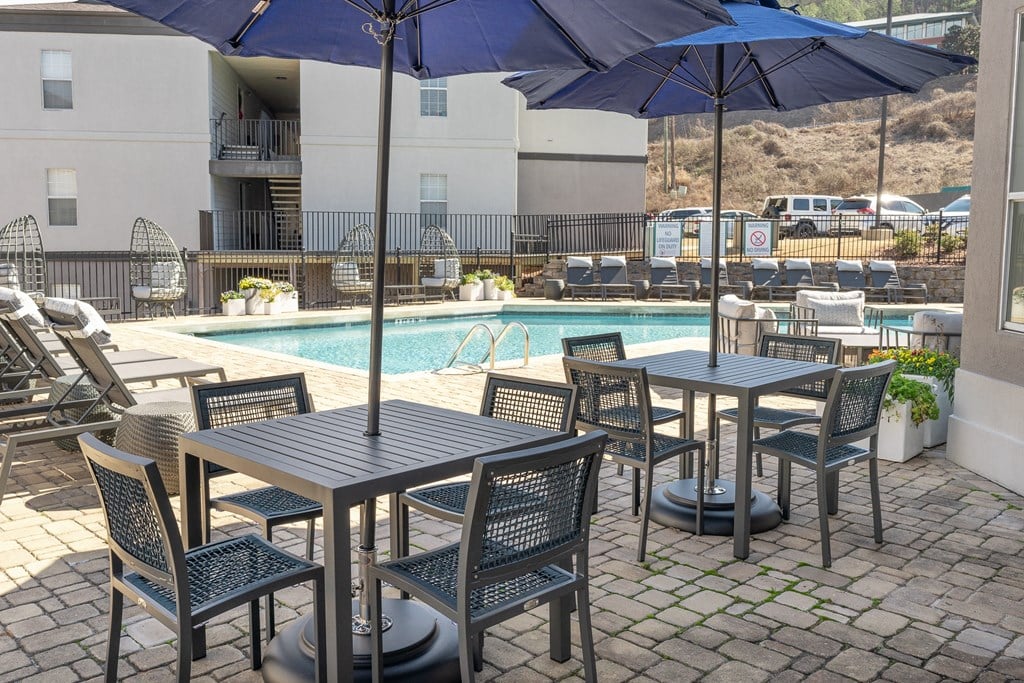 Poolside Lounge Chairs at WildForest Apartments, Alabama, 35209