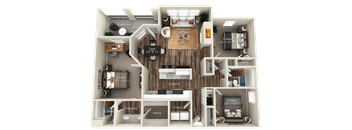 LOOKOUT Floor Plan at WildForest Apartments, Birmingham