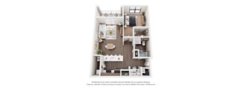 1x1 D 779 sq.ft (Escape) Renovated Floor Plan at Terraces at Town Center, Jacksonville, FL, 32256