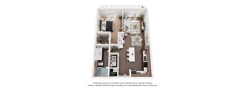 1x1 B 756 sq.ft (Element) Renovated Floor Plan at Terraces at Town Center, Jacksonville, FL, 32256