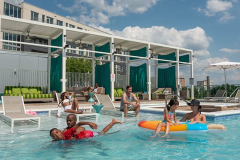 Swimming Pool with Lounge Chairs at The Pearl, Maryland, 20910