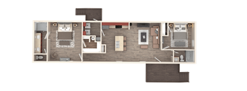 2 Bed 2 Bath Floor Plan at Skyline Village, Wyoming, 82901