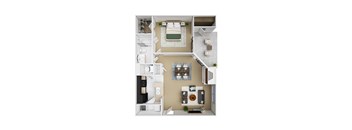 a floor plan of a home with a bedroom and a living room