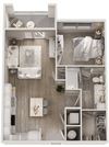 1 Bed 1 Bath Floor Plan 1 Bed 1 Bath Floor Plan at Volaris, Lansing, Michigan