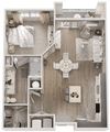 1 Bed 1 Bath 783 sq ft Floor Plan 1 Bed 1 Bath 783 sq ft Floor Plan at Volaris, Lansing, MI, 48910